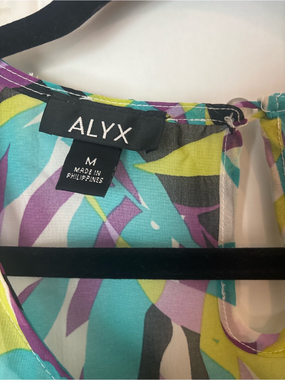 ALYX Multicolor Abstract Leaf-Print Ruffle Shell Top - Picture 4 of 5